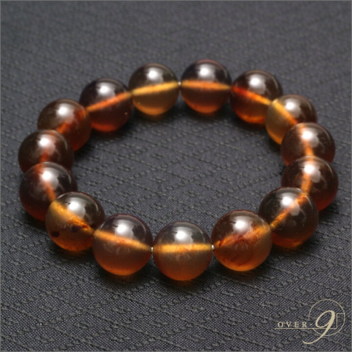 楽天市場】【OVER-9】ブルーアンバー 15mm玉 ブレスレット ドミニカ 