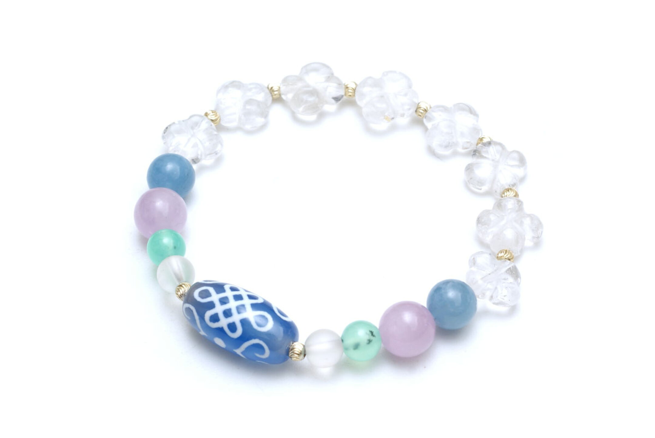 ＜＜＜佛心吉祥紋天珠 × 四つ葉のクローバーブレス（2/2）