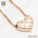 【PEL et MIU】キルティングハートネックレス ピンクゴールド SV925　18K スワロフスキー ジルコニア ハート＆キューピッド ヴィンテージ アンティーク コンサバ マトラッセ レディース かわいい クリスマス 記念日 プレゼント ギフト ペル エ ミュウ A.UN【SU】