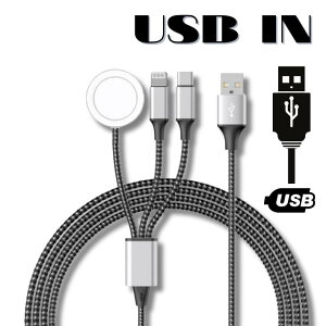 アップルウォッチ 充電器 iphone 15 充電ケーブル タイプc Type-c 高耐久 3in1 apple watch 充電器 series9 対応 アップルウォッチ充電器 高速充電 1 2 3 4 5 6 7 8 9 ultra ultra2 se2 se 対応 5V 2A ※ アダプタ アダ