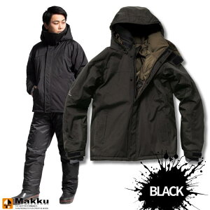 ポイント10倍+先着10名様10%OFFクーポンマック Makku AS-3150 サーモセイバー 防水防寒スーツ レインウェア ウィンター 大きめ 防風 防寒 ブラック オリーブグリーン ゴルフ 釣り 登山 アウトドア