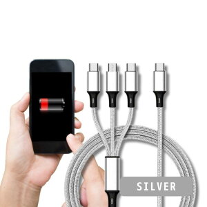 3in1 [dP[u 5A}[d ϋv USB[dR[h iPhone Type-C CgjO }CNUSB iOS AndroidΉ [d ԓ e[N iPad MacBook fɂ 1.2m  |Cg