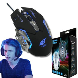 �yLazos�����z�Q�[�~���O�}�E�X �L�� USB ���w�� DPI�ؑ� �ċz���C�g �l�ԍH�w�f�U�C�� �y�� �����x�}�E�X �u���b�N �e�����[�N �ݑ�Ζ� FPS�Ή� Windows/Mac�Ή� �m�[�g�p�\�R�� �^�u���b�g PC �Q