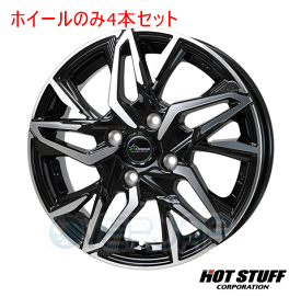 4本セット HOT STUFF Chronus CH-112 メタリックブラックポリッシュ (MB/P) 14インチ 4.5J 100/4 45 ピクシスエポック LA310A