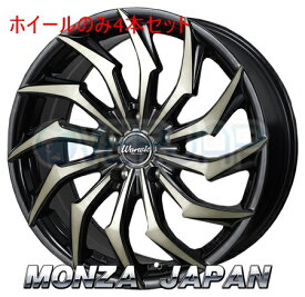 4本セット MONZA JAPAN Warwic HARVEL ブラック＆ブラッククリア/ポリッシュ (BK/BKCP) 17インチ 7.0J 114.3 / 5 38 クラウンロイヤル GRS182