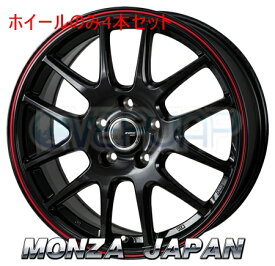 4本セット MONZA JAPAN JP-STYLE JEFA パールブラック/レッドライン (PBK/RD) 17インチ 7.0J 114.3 / 5 38 セルシオ UCF30