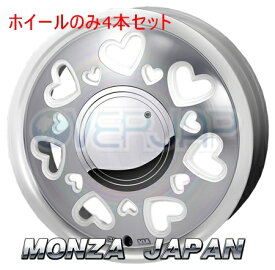 4本セット MONZA JAPAN K-QUTY パールホワイト/ポリッシュ (WH) 15インチ 4.5J 100 / 4 43 アルト HA36S