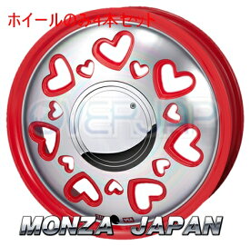 4本セット MONZA JAPAN K-QUTY レッド/ポリッシュ (RE) 15インチ 4.5J 100 / 4 43 アルト HA36S