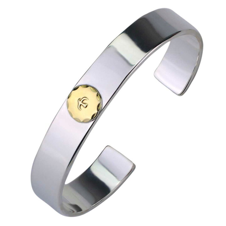 楽天市場】メンズ バングル ブレスレット 18金メタル付平打ちブレス  