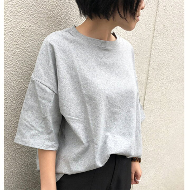 楽天市場 肉厚ドロップショルダーtシャツ ライトグレー Tシャツ レディース 半袖 ブラック ホワイト グレー ピンク 厚手 ゆったり おしゃれ レディース 無地カットソー 無地tシャツ 半袖tシャツ シンプルtシャツ 黒 白 ダークグレー メール便 ss Ovovo