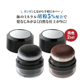 白髪隠し ヘアファンデ 【メーカー公式】 胡粉美人ヘアファンデ同色2個組 日本製 髪 白髪カバー 頭皮ファンデ ファンデーション 頭 頭頂部 白髪染め カラーリング ブラック ブラウン 白髪 ナチュラル ダーク 自然にカバー 簡単 パウダー 粉 鏡 塗る
