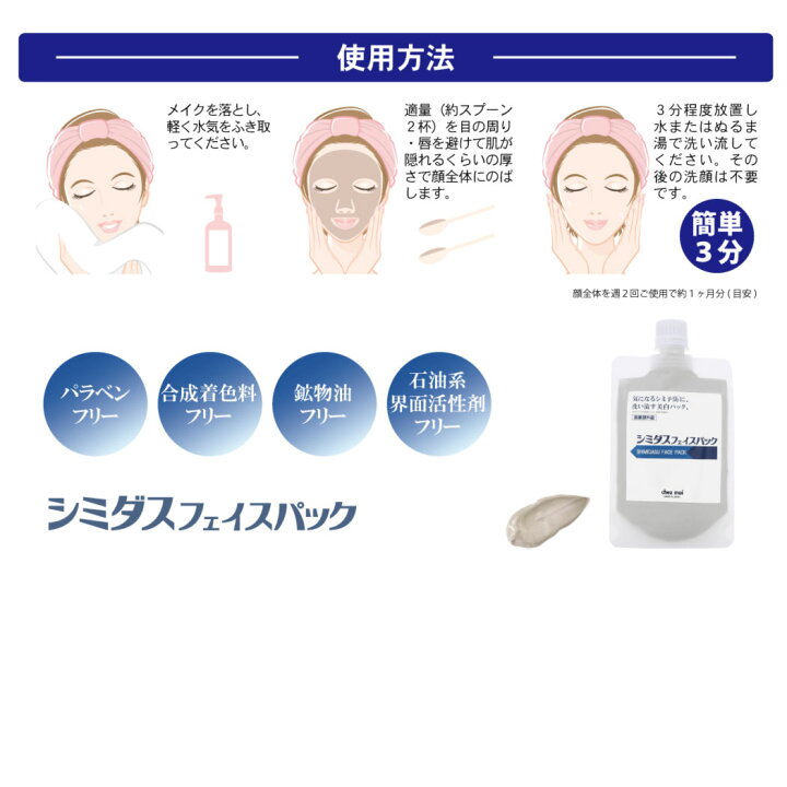 楽天市場 12 26までp2倍 顔 シミ 消す パック 薬用 美白 シミダス フェイスパック 医薬部外品 泥パック 美肌 そばかす くすみ 角質 毛穴汚れ ピーリング メラニン 消す レディース メンズ しみとり しみ取り 化粧品 シミ消しパック ビューティー ウォーカー