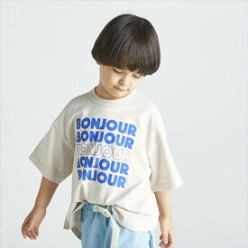 フォブ 子ども服 Tシャツ 110cm-160cm FOV BONJOUR 6分袖Tシャツ サンド メール便OK 2024春夏 M(110cm-120cm)/L(130cm-140cm)/XL(150cm-160cm) キッズ ジュニア 子供服 男女兼用 ユニセックス 新作