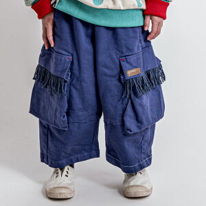 40%OFF�Z�[�� SALE ���� �q�ǂ��� 90cm-150cm MOL fringe cargo pants �t�����W�J�[�S�p���c �l�C�r�[ ���[���֕s�� 2024�H�~ �L�b�Y �W���j�A �q���� mol room �������[��