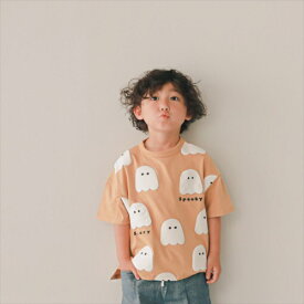 ニコフラート 子ども服 半袖Tシャツ 90cm-140cm nicohrat おばけTシャツ キャメル 2024春夏 メール便OK 90cm/100cm/110cm/120cm/130cm/140cm 子供服 ベビー服 キッズ kids baby 新作 240103