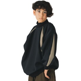 40%OFFセール SALE ヌヌフォルム 子ども服 125cm-145cm nunuforme バイカラーマチスウェット ブラック メール便不可 2024秋冬 125cm/135cm/145cm 裏毛 トレーナー キッズ 子供服 kids junior 41-nf22-996-701