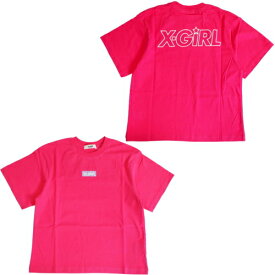 X-girl Stages 子ども服 Tシャツ 80-140cm エックスガールステージス ボックスロゴ半袖Tシャツ ピンク メール便OK 2024春夏 80cm/90cm/100cm/110cm/120cm/130cm/140cm XGIRL エックスガール キッズ ベビー服 子供服 新作