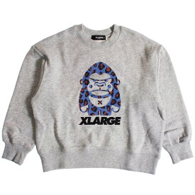 35%OFFセール SALE エクストララージ キッズ 子供服 トレーナー 80-140cm XLARGE KIDS ヒョウガラファニーゴリラトレーナー TOPグレー 2023秋冬 100cmまではメール便OK X-LARGE ベビー服