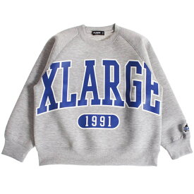 35%OFFセール SALE エクストララージ キッズ 子供服 80-140cm XLARGE KIDS ビッグロゴトレーナー トップグレー 2023秋冬 メール便不可 X-LARGE スウェット ベビー服 キッズ 子ども服