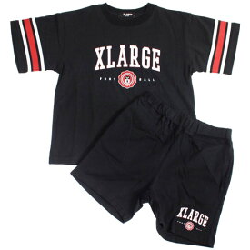 エクストララージ キッズ 子ども服 80-140cm XLARGE KIDS カレッジロゴ半袖Tシャツ＋ショートパンツセット クロ メール便OK 2024春夏 80cm/90cm/100cm/110cm/120cm/130cm/140cm X-LARGE KIDS エクストララージキッズ ベビー服 キッズ