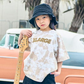 エクストララージ キッズ 子ども服 Tシャツ 80-140cm XLARGE KIDS タイダイ柄ロゴ半袖Tシャツ ベージュ メール便OK 2024春夏 80cm/90cm/100cm/110cm/120cm/130cm/140cm X-LARGE KIDS エクストララージキッズ ベビー服 キッズ 男女兼用 男子 女子