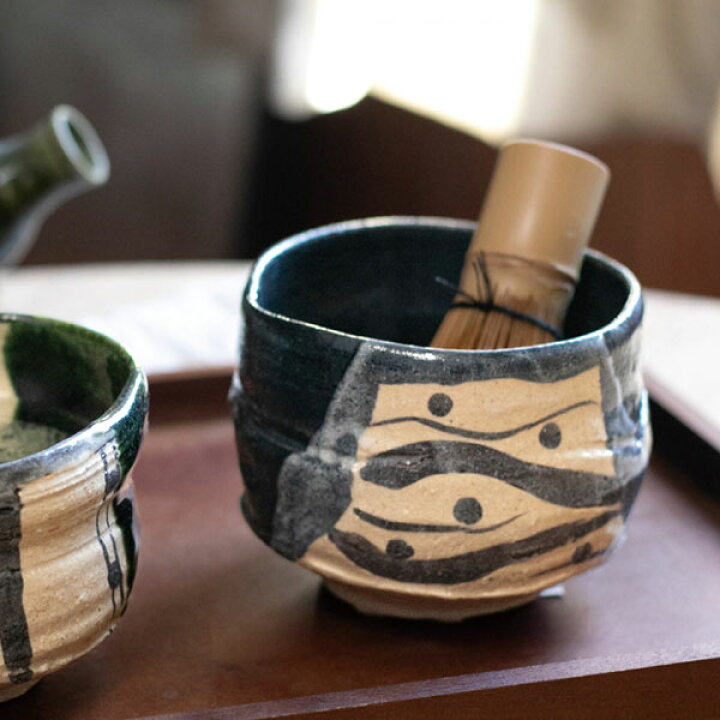 楽天市場】【取寄品】 抹茶盌 黒織部 木箱入り抹茶碗 抹茶茶碗 茶器 