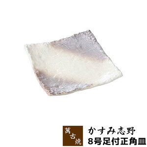 【取寄品】 萬古焼 かすみ志野 8号足付正角皿大皿 お皿 盛り皿 盛皿 和食器 おしゃれ 和風 プレート 普段使い 四角い 飲食店 旅館 料亭 ギフト お祝い プレゼント 母の日 陶器 万古焼 日本製
