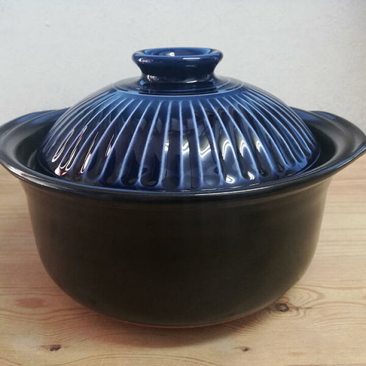 楽天市場】【取寄品】 萬古焼 菊花 ごはん鍋 瑠璃釉 ＜3合炊き＞三合 