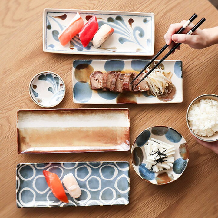 楽天市場】【取寄品】 筆青 長角皿揃焼き物皿 焼き魚皿 さんま皿 
