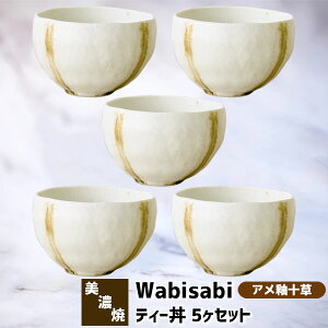 【取寄品】 Wabisabi ティー丼 5ヶセット アメ釉十草小丼ぶり 小鉢 丼鉢 丼もの どんぶり鉢 どんぶり茶碗 麺類 うどん 蕎麦 そば 和食器セット おしゃれ 和風 普段使い 電子レンジ対応 食洗機対