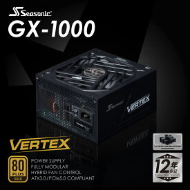 【マラソン限定10%OFFクーポン配布中！】 ATX電源 1000W Seasonic製 80PLUS GOLD認証 ATX 3.0 対応 フルモジュラー VERTEX-GX-1000