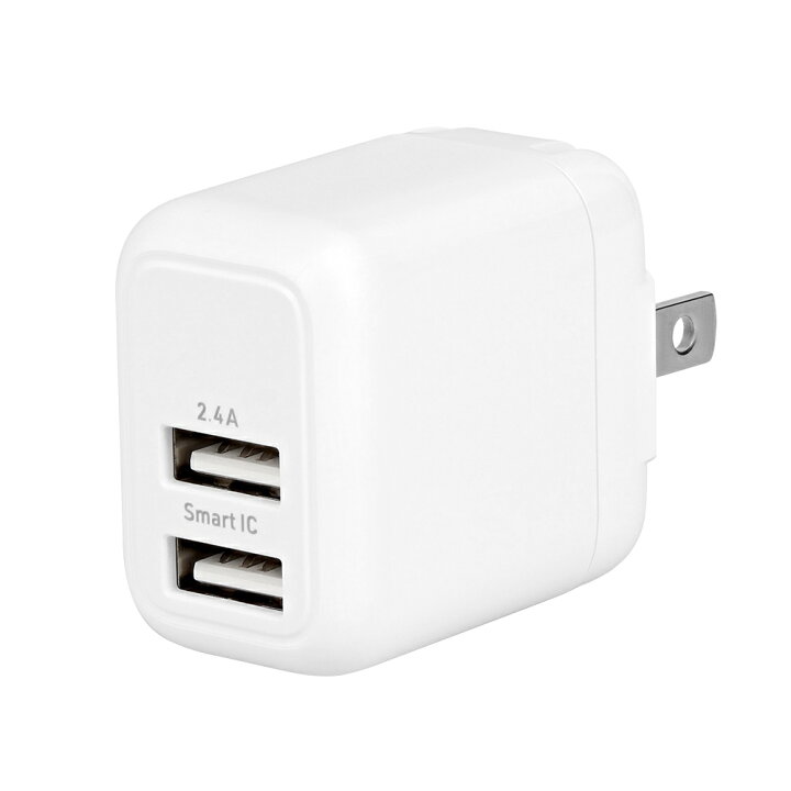 楽天市場】Smart ICでかしこく充電対応 AC充電器 2ポート充電器 2年 