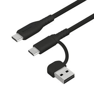 yViz 2in1 [dP[u USB Type-A / C to Type-C 1.5m ubN zCg ^tŒfɋ ϋ10ȏ PDΉ PD60W[d f[^] VRP[uoht 3Nۏ [֑