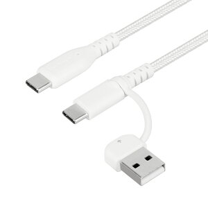 yViz 2in1 [dP[u USB Type-A / C to Type-C 1.5m ubN zCg ^tŒfɋ ϋ10ȏ PDΉ PD60W[d f[^] VRP[uoht 3Nۏ [֑