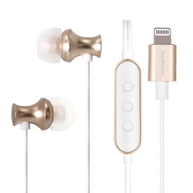 【アウトレット商品】 有線イヤホン Lightningコネクタから音楽を聴けるイヤホン リモコン＋マイク付き
