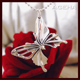 (オーダー品)(FUNKOUTS/AGEHA)バラフライシルバーネックレス[AS021](ローズ/薔薇/バラ//アクセサリー）【楽ギフ_包装】