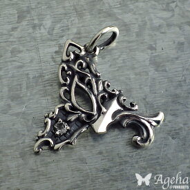 (オーダー品)(蝶 ペンダントトップ ネックレス)(FUNKOUTS)(Ageha)仮面モチーフのアゲハ蝶 ゴシック調クール シルバー925 ペンダントトップ 蝶々 バタフライ 天然石 ナチュラルストーン パワーストーン(FAN-080)