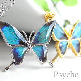 (Psyche/オーダー品) バタフライ　蝶　ネックレス　蝶の羽　タスキアゲハ　ネックレス　(ドクソコパチェルビナ/シルバー925）