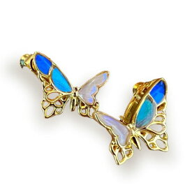 (Psyche/現品) 本物の蝶の翅 アゲハ蝶デザイン イヤリング [カキカモルフォ / ゼフィリティスモルフォ / スルコウスキーモルフォ][zps089g-morpho]