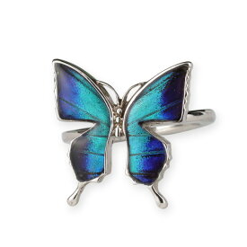 （Psyche/現品) 本物の蝶の翅 小さなアゲハ蝶 リング 7号 [ドクソコパチェルビナ]