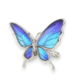 (Psyche/現品) 本物の蝶の翅 舞い飛ぶ蝶 リング ＝フリーサイズ＝ [タミラスムラサキシジミ][zps033r-thamy]