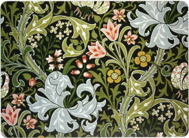 Costomworks 英国製 ウィリアムモリス ティーマット ハードティーマット 撥水 (28cm×20.5cm) Morris Design Oxford ミニプレイスマットミニランチョンマット プレースマット プレイスマット テーブルマット ランチマット マット おしゃれ 花 花柄 総柄 Golden Lily　TMCM41