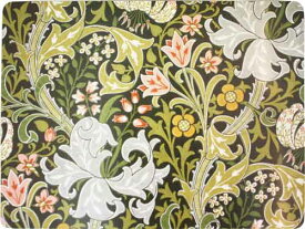 Customworks 英国製 ウィリアムモリス ラージプレイスマット ランチョンマット ハード 撥水 (36×27cm) Morris Design Oxford プレースマット ハード プレイスマット テーブルマット ランチマット マット おしゃれ ギフト 花 花柄 百合 ゆり Golden Lily　LTM41