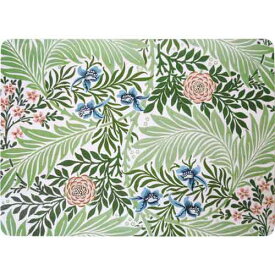 Costomworks 英国製 ウィリアムモリス ティーマット ハードティーマット 撥水 (28.3cm×20.6cm) Morris Design Oxford ミニプレイスマットミニランチョンマット プレースマット プレイスマット テーブルマット ランチマット マット おしゃれ 花 花柄 総柄 Larkspur　TMCM67