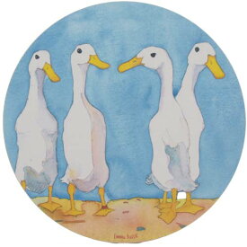 Emma Ball 英国製 ラウンドプレイスマット ランチョンマット ハード 撥水 28cm プレースマット ハード プレイスマット テーブルマット ランチマット マット かわいい おしゃれ プレゼント ギフト イギリス 雑貨 インテリア Ducks　EBRTM03