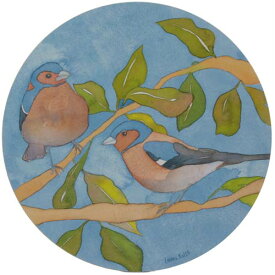 Emma Ball 英国製 ラウンドプレイスマット ランチョンマット ハード 撥水 28cm プレースマット ハード プレイスマット テーブルマット ランチマット マット かわいい おしゃれ プレゼント ギフト イギリス 雑貨 インテリア Chaffinch　EBRTM04