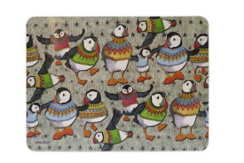 Emma Ball 英国製 ティーマット ハードティーマット 撥水 (29×21.5cm) ミニプレイスマットミニランチョンマット プレースマット ハード プレイスマット テーブルマット ランチマット マット かわいい おしゃれ プレゼント ギフト Woolly Puffins　EBTM69