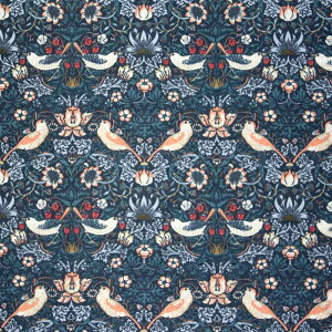 Laura's Beau 英国製 ウィリアムモリス 生地 布 コットン100% Strawberry Thief Blue LBFAB3