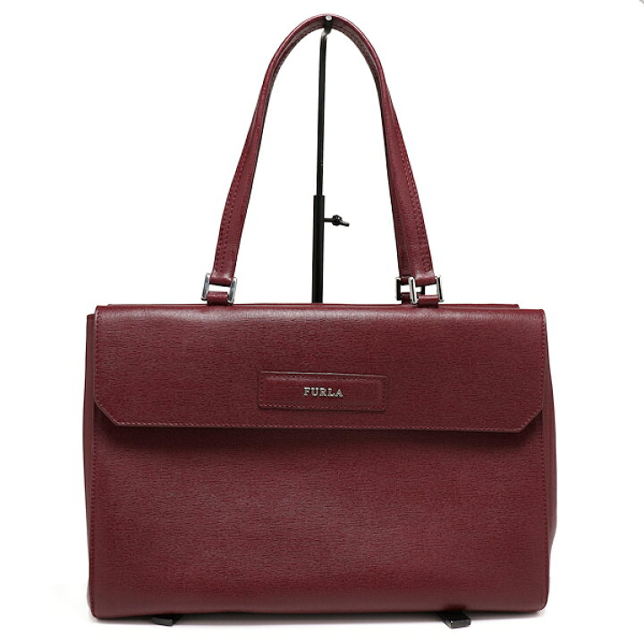 楽天市場】【中古】美品 フルラ ハンドバッグ レザー ワインレッド 