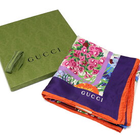 【中古】美品 グッチ ケン・スコット 花柄 シルクスカーフ 646630 3G001 フラワー GUCCI